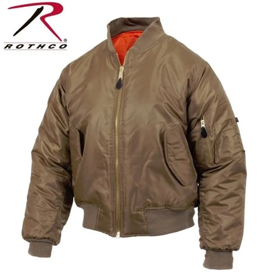 Chaqueta de bombardero marrón MA-1 USAF reversible abrigo de vuelo ROTHCO 4x Foto 1 de 3