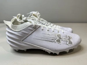 Botines de fútbol Under Armour Blur Smoke 2.0 MC para hombre talla 8 blancos plateados - Imagen 1 de 5