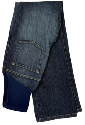 Motherhood Maternity Size S Jeans Long Straight Leg Belly Panel Dark Blue - Image 1 of 4