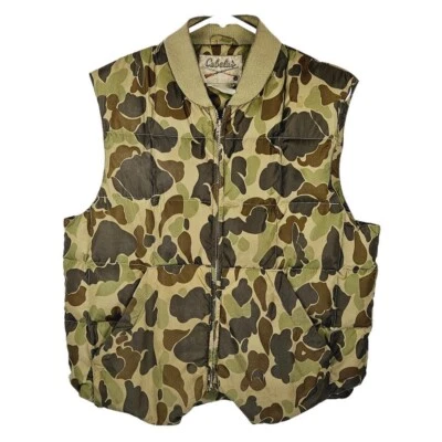 Vintage Cabelas Vest Mens Medium Puffer Camo Duck Hunting 90s - Image 1 of 4