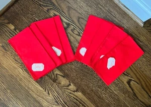 Vintage AUDREY Dallas Napkins Red NEW Set Of 8 Poly Cotton No Iron - Picture 1 of 3