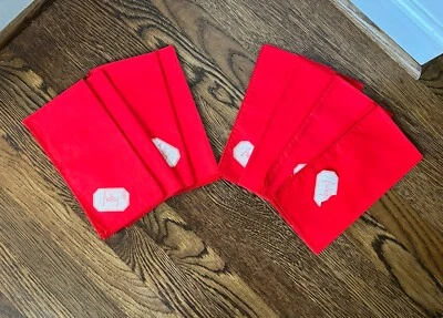 Vintage AUDREY Dallas Napkins Red NEW Set Of 8 Poly Cotton No Iron - Image 1 of 3