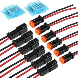 6 Sets 2-Pin 14AWG Car Motorcycle Male Female Electrical Wire Connector Plug Kit - Picture 1 of 9