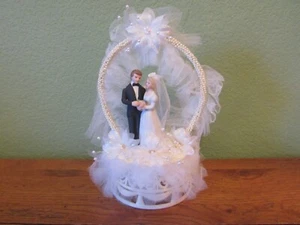 Rare Vintage Coast Novelty MFG CO  Porcelain Bride Groom Wedding Cake Topper - Picture 1 of 17