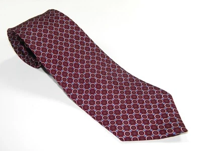 Corbata de seda para hombre SAVILE ROW corbata OP ART GRANATE ENLACES CÍRCULOS Victor Vasarely Foto 1 de 3