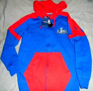 SUPER BOWL 53 "FANATICS PRO-LINE" HOODED RED BLUE SWEATSHIRT MEN'S SMALL NEW $75 - Picture 1 of 6