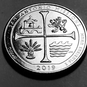 D Washington Quarter 2019 ATB Texas San Antonio Missions NHP como nuevo - Imagen 1 de 4