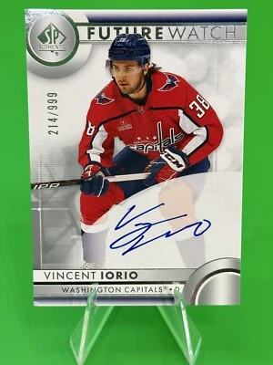 ❄️2023-24 SP Authentic Hockey Future Watch Auto 132 Vincent Iorio/999 Capitals❄️ - Image 1 of 4