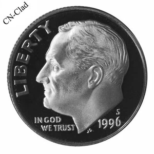 1996 S Roosevelt Dime 10c Gem Deep Cameo Proof CN-Clad US Coin - Picture 1 of 7