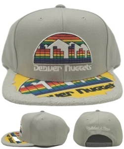 Denver Nuggets New Mitchell & Ness Munch Time Gray Yellow Era Snapback Hat Cap - Picture 1 of 8