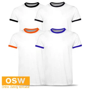 UNISEX LIGHT WEIGHT SPORTS JERSEY GYM TAG PROMO TEE RINGER COTTON SHIRTS - Picture 1 of 5