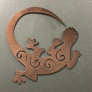 Lizard Metal Wall Art Skilwerx Colors 10 x 9 Southwest decor - Picture 1 of 27