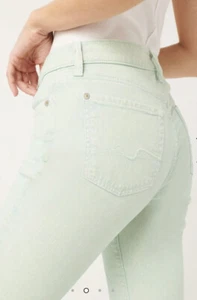 NWT 7 For All Mankind Josefina Feminine Boyfriend Jeans Green Size 34 - Picture 1 of 8