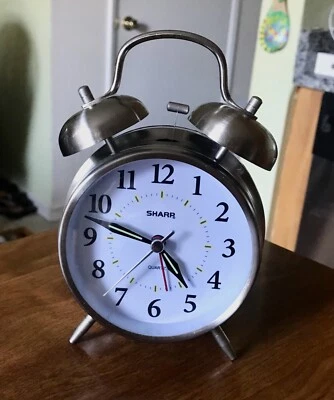 SHARP Clock Loud Twin Bell Analog Alarm Metal Battery Included, SPC800 - Image 1 of 3