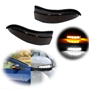 Smoked White/Amber Side Mirror Sequential Signal Lights For Toyota Camry Corolla - Picture 1 of 12
