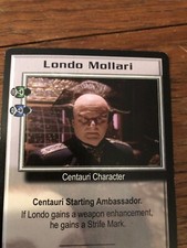 LONDO MOLLARI 1997 PREMIER BABYLON 5 CCG RARE CARD NEAR MINT NEVER PLAYED WITH
