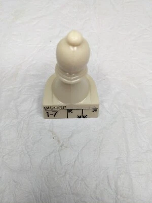 White Bishop Chess Piece Collectors Chess Teacher Replacement Pieces Cardinal - Image 1 of 3