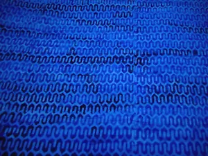 Batik Fabric 2/3+ Yard Medium Blue & Navy on Blue Premium Cotton #26 - Picture 1 of 2