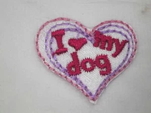 Parche I Love My Dog rosa bordado hierro 1,25 pulgadas - Imagen 1 de 1