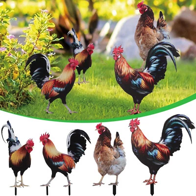 Única Gallo Gallina Pollo Estatua Exterior Jardín Patio Arte Figura Escultura Decoración Foto 1 de 4