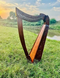 22-String Irish Harp Solid Rosewood Includes Free Tuning Key & Carrying Bag - Picture 1 of 3