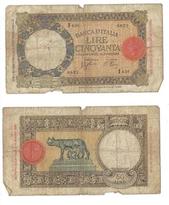 50 Lire 1938 Italien Banknote # 54 - Bild 1 von 3