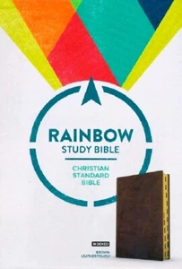 Holman CSB Rainbow Bible; 2022; Brown; Leather Touch; Indexed; 9.75 Font - Imagen 1 de 9