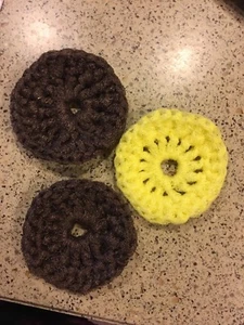Crochet Nylon Net Dish Scrubbies Pot Scrubbers & Kitchen Scrubby Handmade (3) - Picture 1 of 1