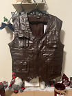 Brown Leather Vest NWT M