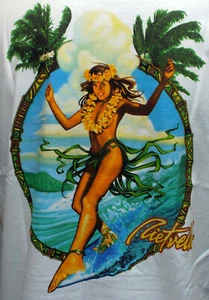 New Mens Rare Rick RIETVELD USA Medium Wave Dancer White Surf T Shirt Last Units - Picture 1 of 6