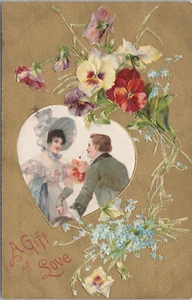 LITHO "A Gift of Love" RARE Columbia Nevada DPO Postmark 1908 - Picture 1 of 2