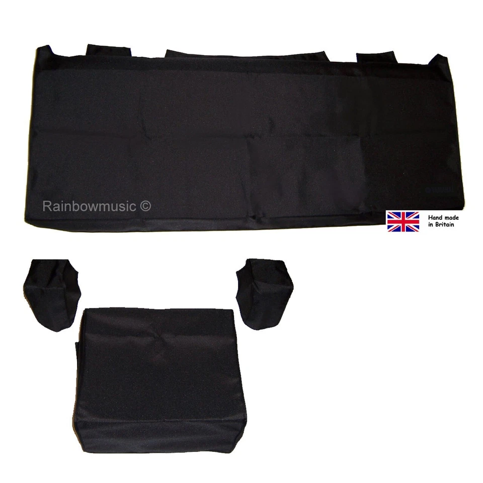 JENART Dust Cover Set For Yamaha Genos 1 And Genos 2 Black Plain