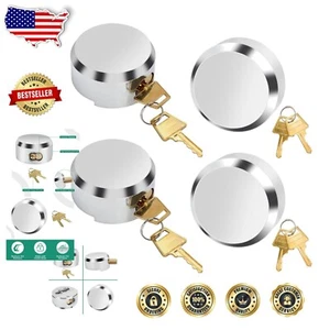 Keyed Alike Hidden Shackle Padlocks - Stainless Steel Puck Locks (Set of 4) - Picture 1 of 9