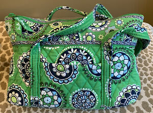 Vera Bradley Green Cupcake Large Purse~Front Pocket~Full Zip~Great Condition!