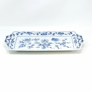 Blue Danube Large Sandwich Platter Serving Tray Blue Onion 14" Rectangle Mark - Picture 1 of 6