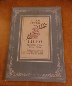 Gran Teatro del Liceo Theater Program Barcelona, Spain 1945-1946 VG+ - Picture 1 of 6