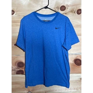 T-shirt uomo Nike Dri Fit. Taglia grande. Blu con swoosh nero. Morbido! - Foto 1 di 4