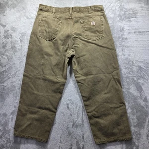 Carhartt Pants Mens 40x34 Flannel Lined Relaxed Fit Workwear Durable HEMMED - Picture 1 of 11