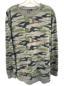Ocean Current Men's Long Sleeve Pullover Sweatshirt Front Pocket Green Camo XXL - Picture 1 of 6