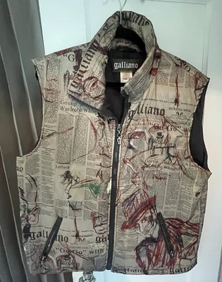Chaleco John Galliano Newsprint Talla 42 Foto 1 de 3