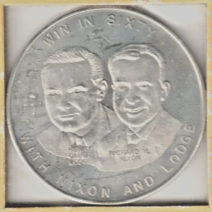 1960 "Win in Sixty with Nixon and Lodge" GOP Republican Token "Collectible" - Picture 1 of 2
