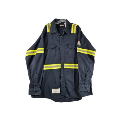 Bulwark FR XXL Navy Flame Resistant Reflective Work Shirt RG CAT2 8.6 ATPV - Image 1 of 4