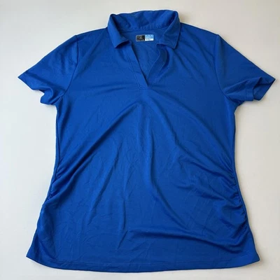 Camisa Polo PGA TOUR Mujer Grande Azul Airflux Golf Performance Manga Corta Foto 1 de 4