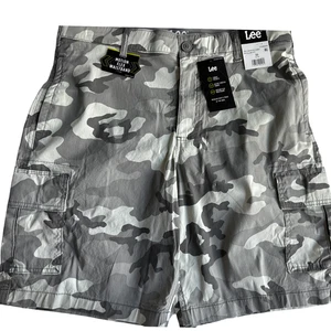 Lee Men’s Cargo Short Size 34 Gray Camouflage Regular Fit Active Stretch, New - Picture 1 of 7