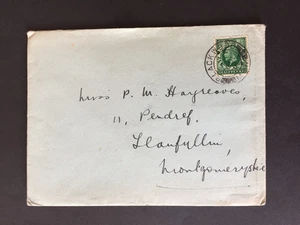 T GB 1935 BLACKWOOD MON. DOUBLE RING POSTMARK ON COVER TO LLANFYLLIN - Bild 1 von 2