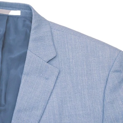 Abrigo deportivo Michael Kors para hombre 46L azul cielo espiga calce clásico chaqueta blazer Foto 1 de 4