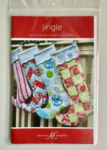 JINGLE Amanda Murphy Unique Pointy Elf Quilted Christmas Stocking Quilt Patterns - Picture 1 of 2