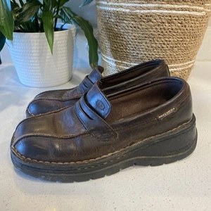 Mocasines Oxford gruesos de cuero marrón vintage Skechers Y2K para mujer 6 #1280 - Imagen 1 de 7