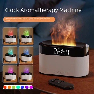 Silent Operation Humidifier with Colorful Flame and Built in Alarm Clock - Image 1 of 4