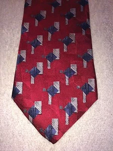 XMI MENS TIES RED BASE COLOR WITH BLUE AND GRAY 3.75 X 60 - Picture 1 of 4